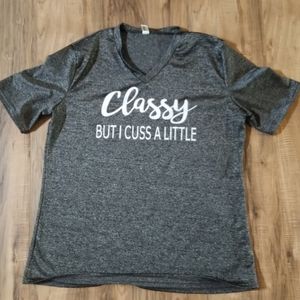 Classy But I Cuss A Little V Neck Tee